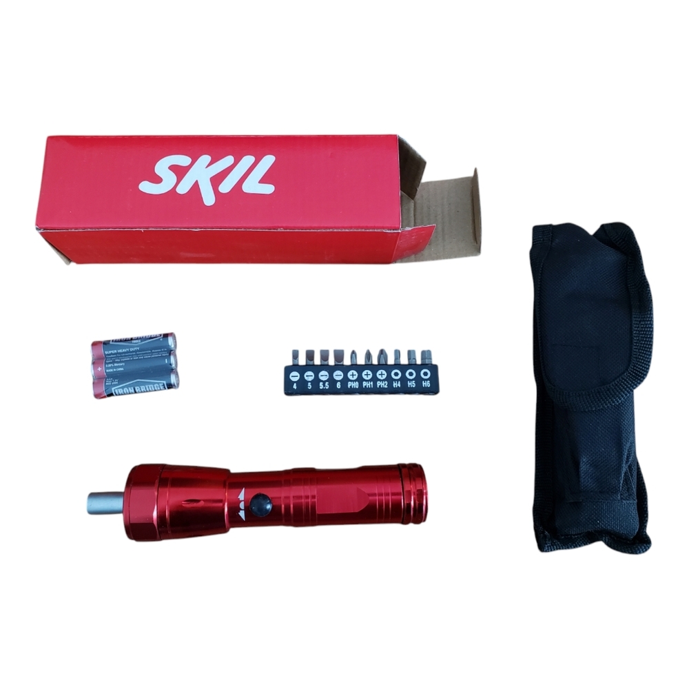 Skil Ratcheting Screwdriver Flashlight Multi Tool - 6" Length With 10 Bits